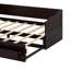 Lit de jour en bois avec deux tiroirs de rangement, lit de jour extensible avec tiroirs, lit de jour avec lit gigogne extensible-1748874579