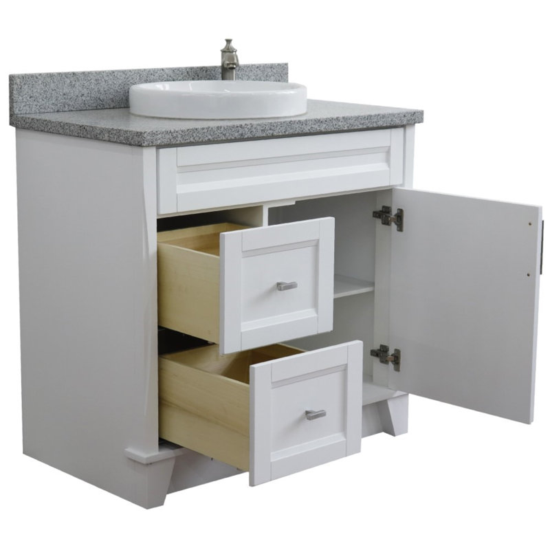 37'' Single Bathroom Vanity with Top, Gray, White