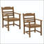 Chaise de patio pour salle à manger avec texture imitation grain de bois (ensemble de 2)-130116645
