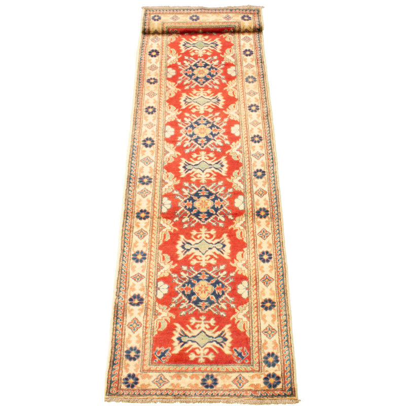 Tapis de la zone en laine de couloir 2 pi 10 po x 11 pi 1 po one-of-kind main-noué la 2010 Gazni