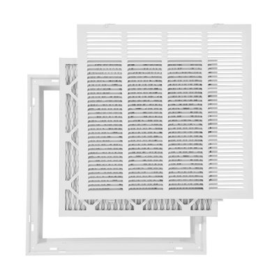 Return Air Filter Grille, Fits W20 X H20in Duct Opening Size, Filter Included, Return Air Vent Cover For Wall, Powder-Coated Steel Return Air Grill Detachable Face/Door For 1 Inch Filters