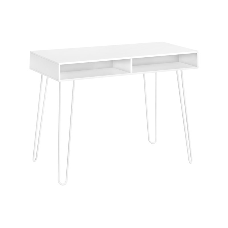Bureau blanc de 40 po avec rangement pour un espace de travail productif et une stabilité de 19,2 po
