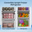 BANGSON 7.0 Cu.Ft Upright Freezer Garage Ready, Convertible Upright Freezer/Refrigerator for Kitchen, Garage, Apartment,Silver-113369912