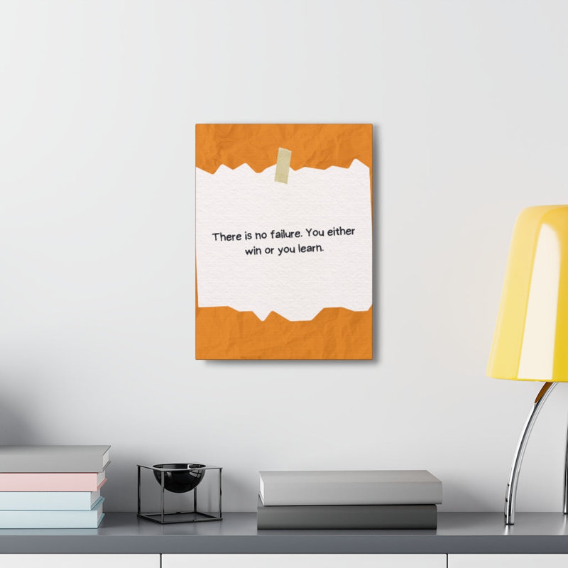 «Inspirational Win or You Learn Motivation», art textuel sur toile tendue