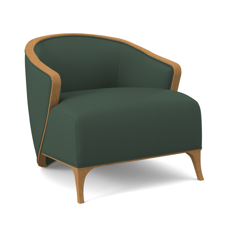 Fauteuil demi-tonneau Penegrine, Ambre, Lin de Venise