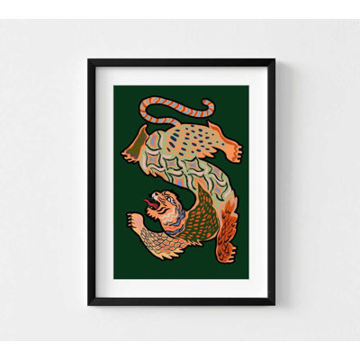 Impression d'art Mythical Tiger Serpent: décoration murale géométrique