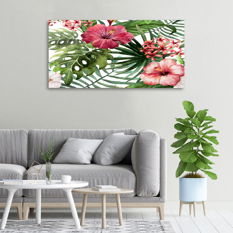 Tropical Flowers - Wrapped Canvas Print