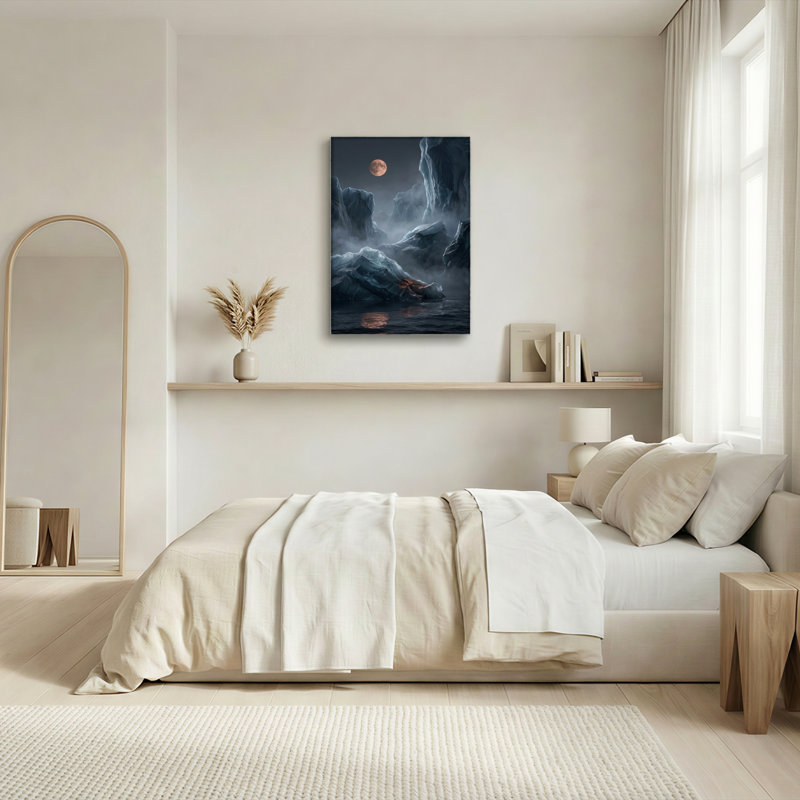 Ensemble de 1 tableau sur toile « Montagnes au clair de lune », 24"H x 18"W, Wrapped Canvas
