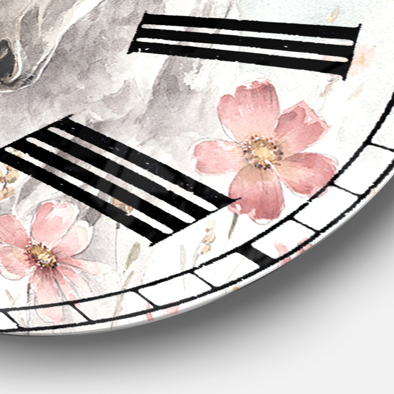 Watercolors Pink Wild Horses - Horloge murale traditionnelle, Moyen