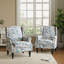 Fauteuil d'appoint à oreilles bleu avec garniture cloutée Duward-1096387148