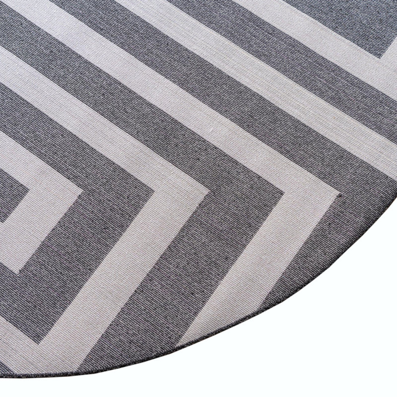 Barreto Performance Black/Beige Rug, Round 6'1"