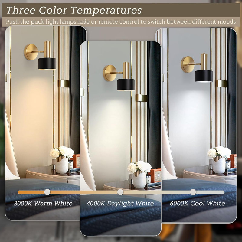 Battery Operated Wall Sconces Set Of 2, Modern Wireless Wall Lights With Remote Control, Adjustable Color Temperature And Brightness, Memory Function, Easy Installation For Bedroom, Living Room, Corridor