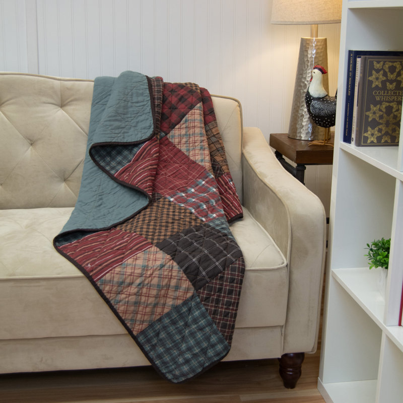 Donna Sharp Appalachia Plaid Pieced Cotton Quilted Throw