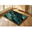 Tapis d'intérieur luxueux en velours artistique effet marbre veiné or émeraude, dos antidérapant, tapis décoratif, élégant élément de décoration pour le salon, la chambre à coucher, l'entrée, la cuisine ou le balcon.-20582308