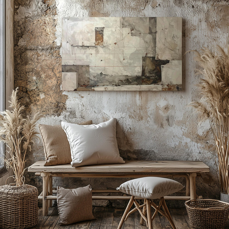 Toile, art mural avec surface vieillie, H 9 po x l 12 po