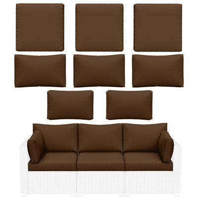 Wynee 8Pcs Outdoor Cushions Patio Furniture Cushions Replacement Set For 3 Seats