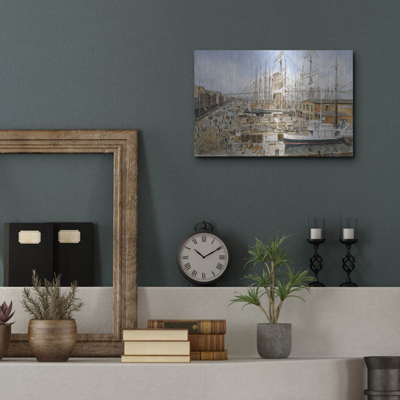 «Wall St. Ferry, Ny» par Stanton Manolakas, H 12 po x l 16 po