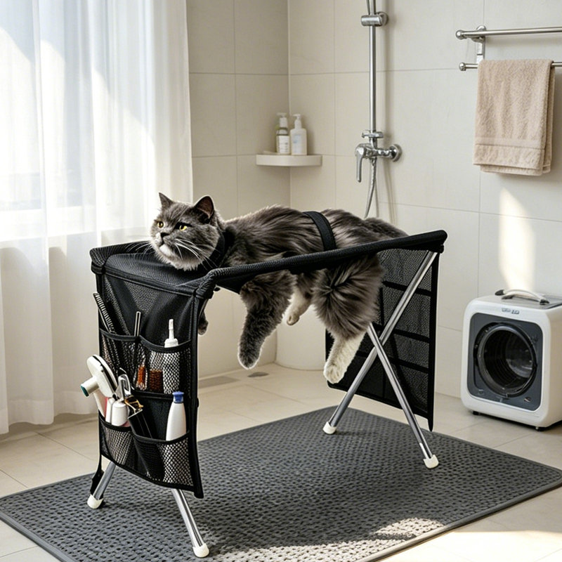 Hamac pour lit de toilettage amovible, noir, Noir