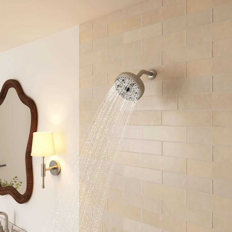 Replacement Kit 5 inch Round 10-Function Shower Head & Stainless Steel Trim, Brushed Nickel