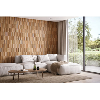 UltraWood Teak Natural Jointless Vertical Wall Paneling