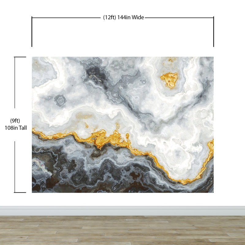Peel & Stick Marble Wall Mural, 144" W x 108" L