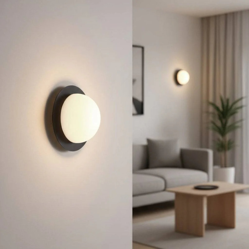 UltraBeam Round Black Indoor LED Wall Light 4 Watt LED 400 Lumen Diameter 200mmmm