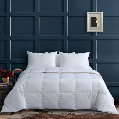 HYPREST Lightweight Goose Feather Comforter 100% Cotton Shell - 8 Tabs