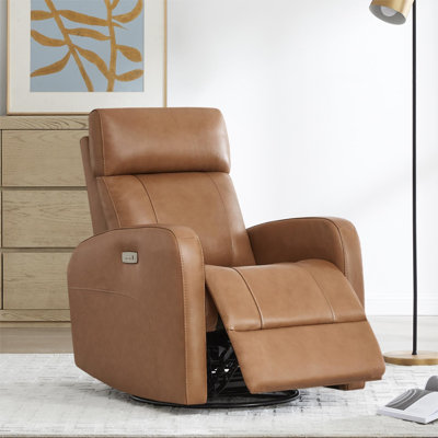 Corvin Genuine Leather Swivel Power Recliner