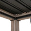 Sunjoy 3m x 3m or 3m x 4m Electric Louvered Pergola with Solar LED Lights, Remote Weatherproof Adjustable Rainproof Aluminum Hardtop Gazebo, with Drainage System, Water and UV Proof-101050619-101050618