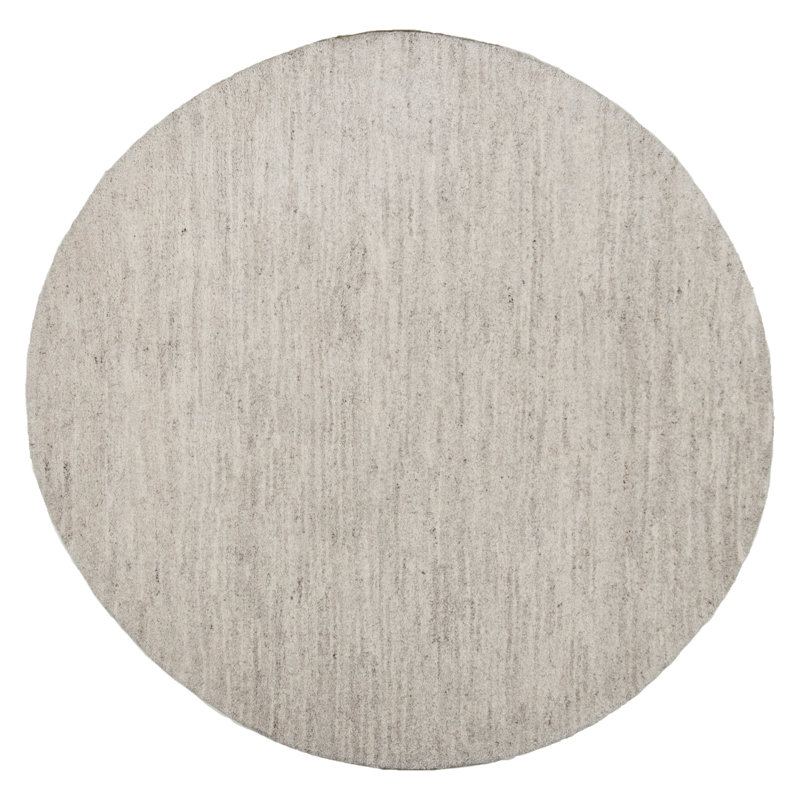 Pinkerton Hand Knotted Wool Melange/Sand Rug, Round 200cm