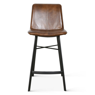 Don Murphy Counter Chair In Chestnut Leather