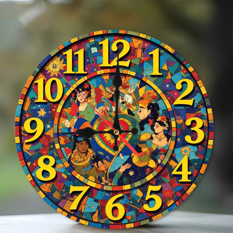 Horloge murale mosaïque