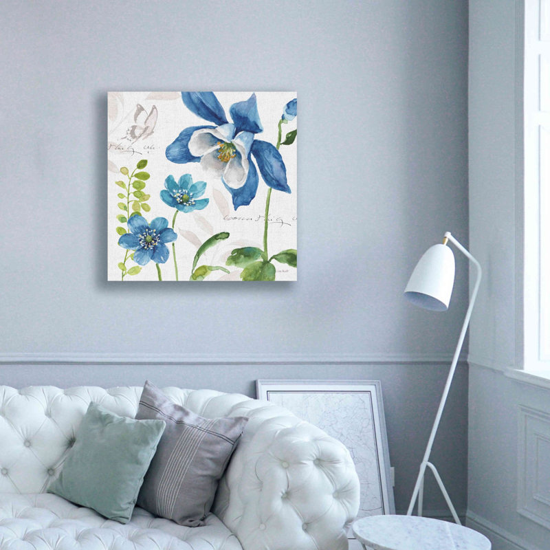 «Blue and Green Garden III» par Lisa Audit, art mural sur toile, H 37 po x l 37 po x P 1,5 po