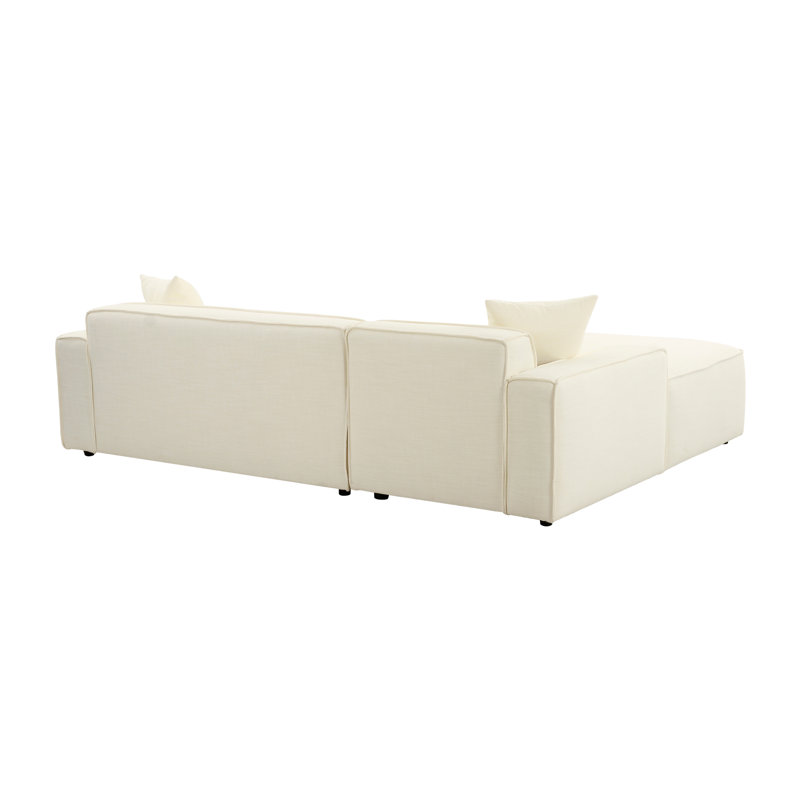 Olafur Sectional, Left Hand Facing, Cream Velvet
