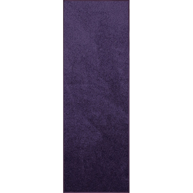 Latitude Run® Solid Color Custom Size Runner Area Rugs Purple