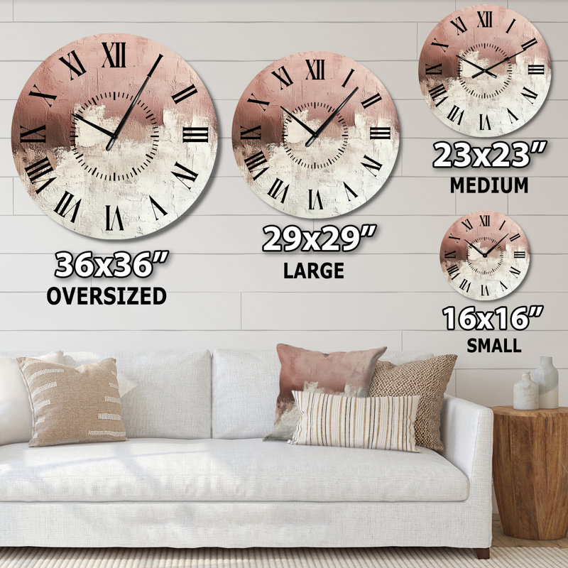 Calwash Calm Peinture - Horloge murale abstraite en métal, Surdimensionné