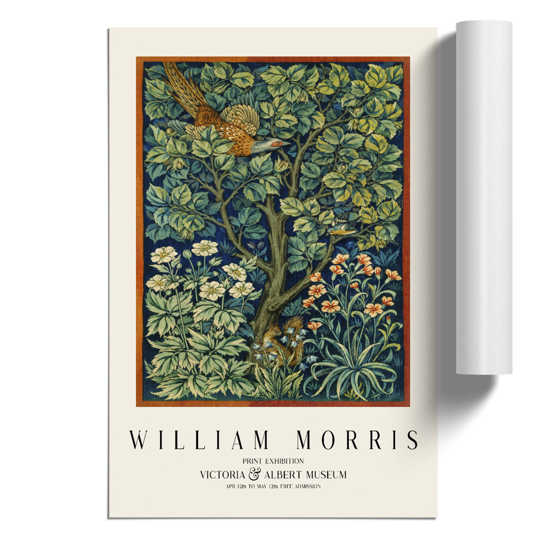 Cock Pheasant Print by William Morris - Frameless Print
