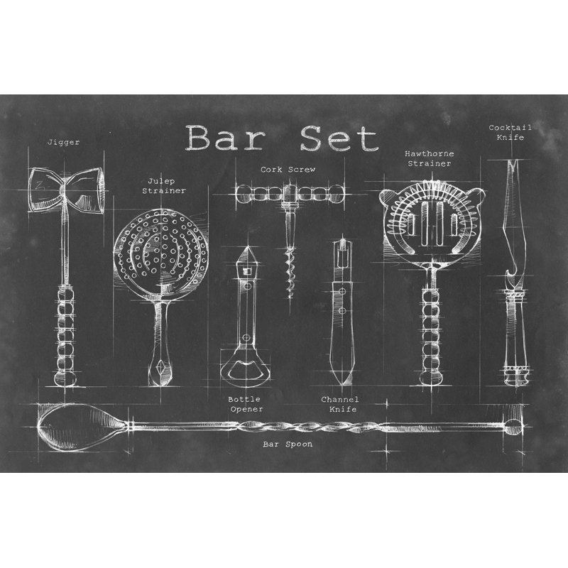 Bar Set by Ethan Harper - Painting Print, Wrapped Canvas, 20cm H x 30cm W
