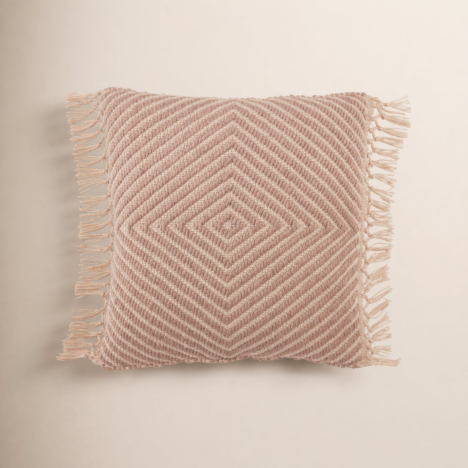 Oakland Geometric Indoor/Outdoor Throw Pillow, Light Taupe/Beige, No Fill