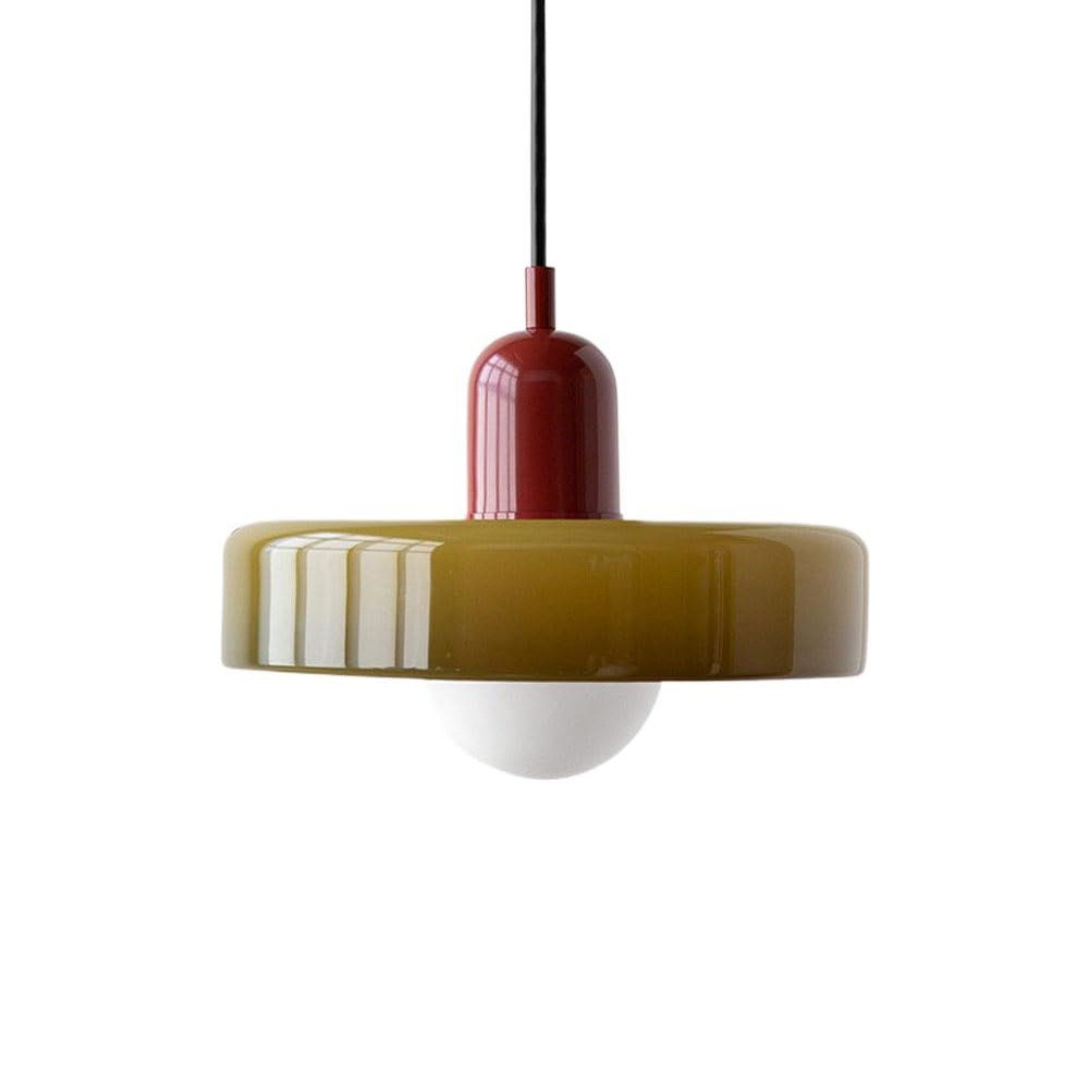 1 - Light Pendant, 7.8" H x 9.84" W x 9.84" D, Green, Red