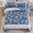 3-Piece Antique Rose Floral Quilt Set Lightweight Soft Microfiber Coverlet with Pillowcases for All Seasons-123121925-123121923