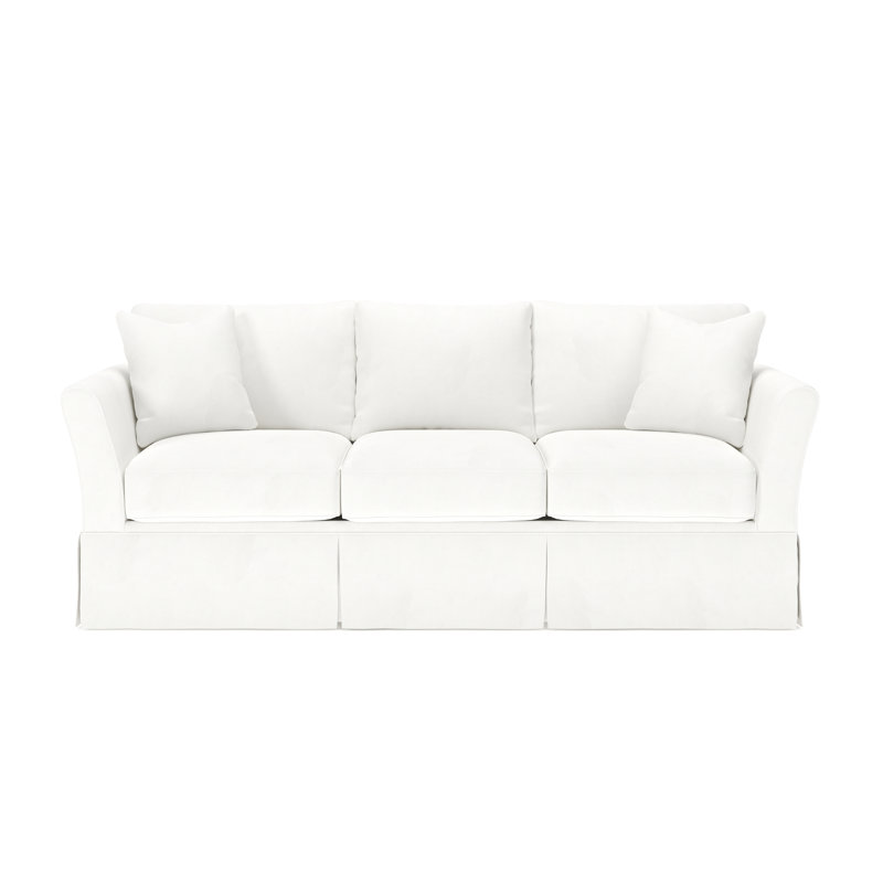 Canapé rembourré 83 po Shelby, Blanc sergé décoloré classique