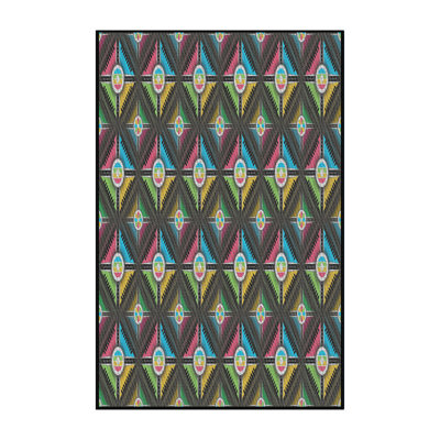 Tapis vert/bleu/rose zone