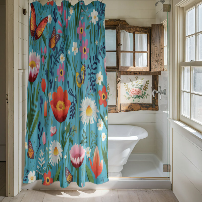 Flower Fields - Premium Shower Curtain, 74"H x 71"W