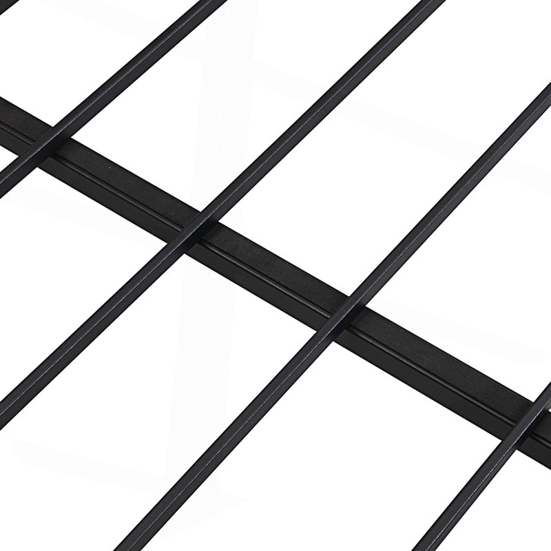 Structure de lit double avec tiroir et station de charge, Noir / brun, Lit double