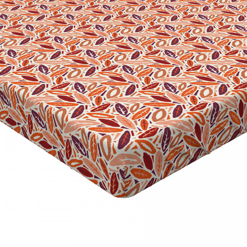 Microfiber Fitted Sheet, Full Fitted Sheet, Orange Floral