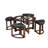 Cylina Solid Wood Glass Top Round Table Set, Coffee Table With 4 Stools