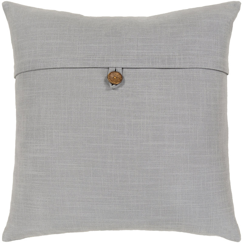 Housse de coussin décoratif Penelope, 20 po x 20 po, Gris, Polyester/ bourre en polyester