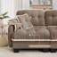Canapé capitonné 70 po en chenille 70 po avec garniture pompon et 2 coussins décoratifs-1129169225-1129169221