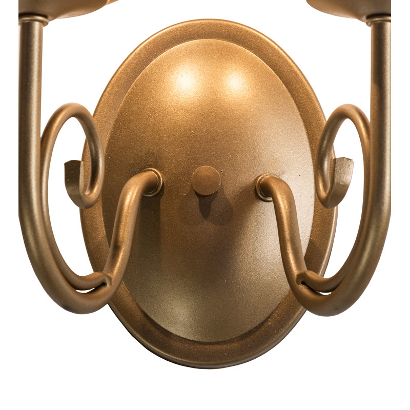 Gold 2-Light Candle Wall Sconce with E12 Bulb Base